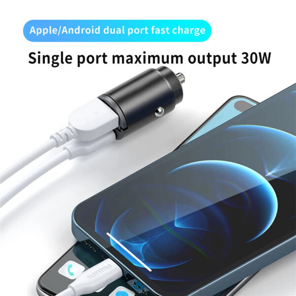 100W/200W QC3.0 PD Mini Car Charger 12-24V Lighter Fast Charging Car USB Type C Charger for Xiaomi Samsung Huawei iPhone Power - Image 5