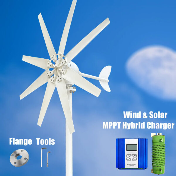 3000W High Efficiency Wind Turbine Off Grid System 12V 24V 48V Output Voltage 220V 230V 240V Home Appliance Power Supply System - Image 7