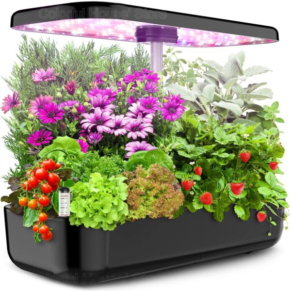 Hydroponics Growing System 12 Pods Indoor Herb Garden Kit Automatic Timing LED Grow Lights Smart Water Pump for Home Flower Pots - Image 4