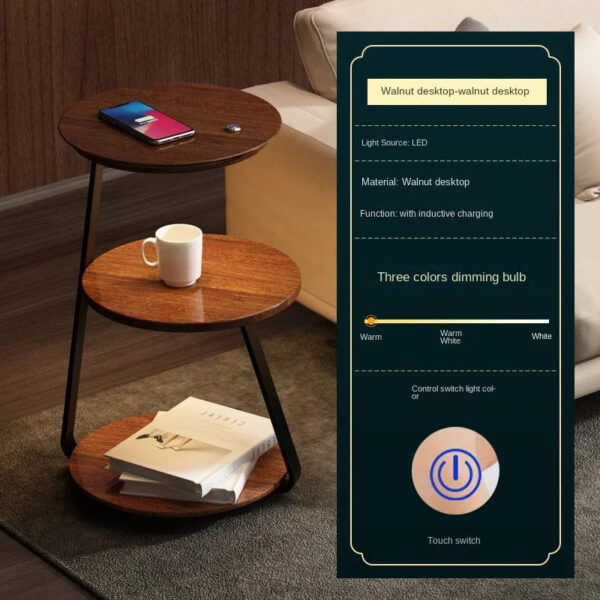 Joylove Creative Bedroom Floor Lamp Wireless Charging Living Room Rack Coffee Table Lamp Design Sense Sofa Bedside Table One - Image 2