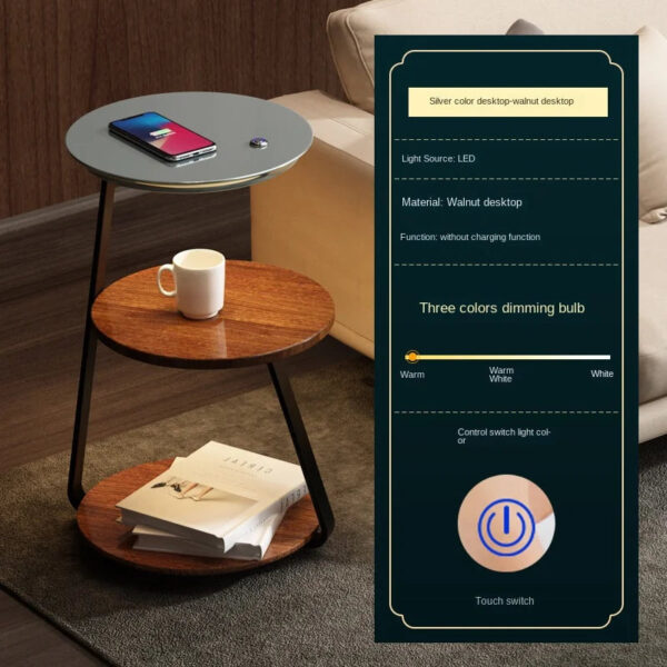Joylove Creative Bedroom Floor Lamp Wireless Charging Living Room Rack Coffee Table Lamp Design Sense Sofa Bedside Table One - Image 12