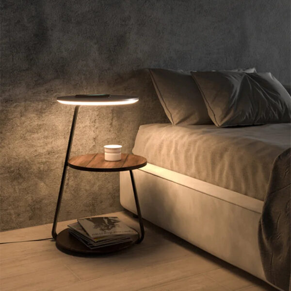 Joylove Creative Bedroom Floor Lamp Wireless Charging Living Room Rack Coffee Table Lamp Design Sense Sofa Bedside Table One - Image 3