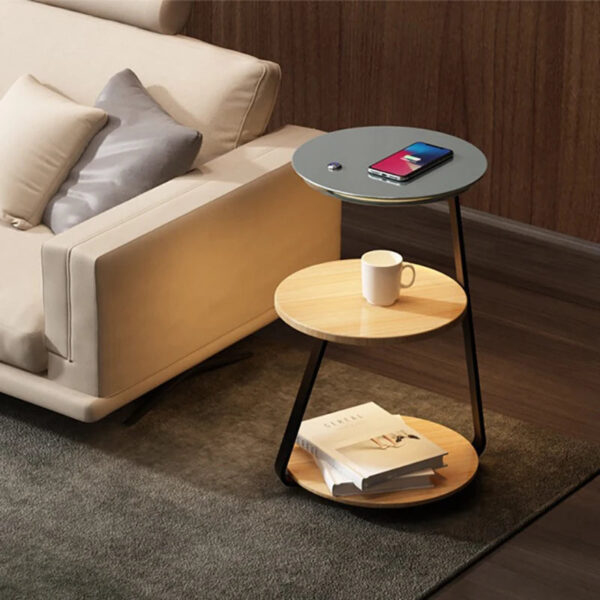 Joylove Creative Bedroom Floor Lamp Wireless Charging Living Room Rack Coffee Table Lamp Design Sense Sofa Bedside Table One - Image 6