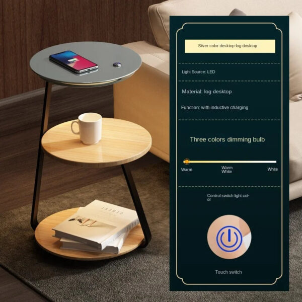 Joylove Creative Bedroom Floor Lamp Wireless Charging Living Room Rack Coffee Table Lamp Design Sense Sofa Bedside Table One - Image 9