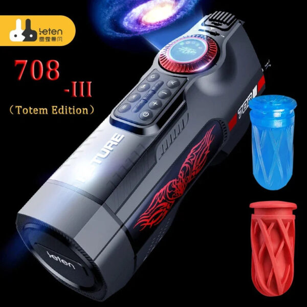 Leten 708-III Super Quiet USB Charging Automatic Telescopic Male Masturbator Vagina Real Pussy Heating Moaning Sex Toys For Men - Image 3