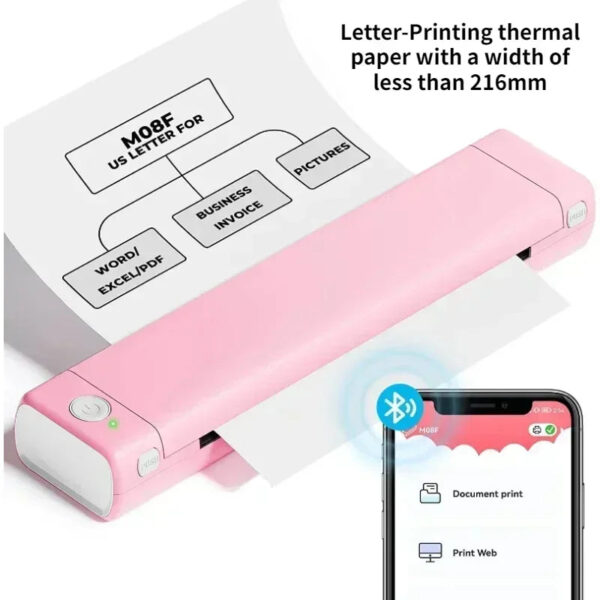 M08F A4 Portable Thermal Printer 8.26x11.69 A4 Thermal Paper Wireless Mobile Travel Printer Android iOS Laptop Printer - Image 13