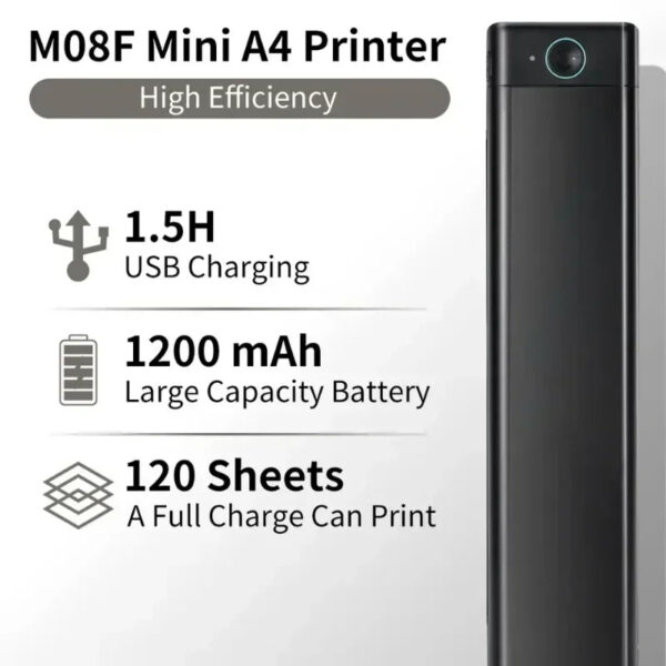 M08F A4 Portable Thermal Printer 8.26x11.69 A4 Thermal Paper Wireless Mobile Travel Printer Android iOS Laptop Printer - Image 4