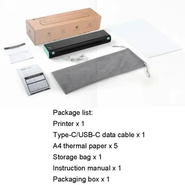 M08F A4 Portable Thermal Printer 8.26x11.69 A4 Thermal Paper Wireless Mobile Travel Printer Android iOS Laptop Printer - Image 8