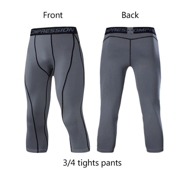 Men's Compression Pants Cycling Running Basketball Soccer Elasticity Sweatpants Fitness Tights Legging Trousers Rash Guard Gym - Image 3