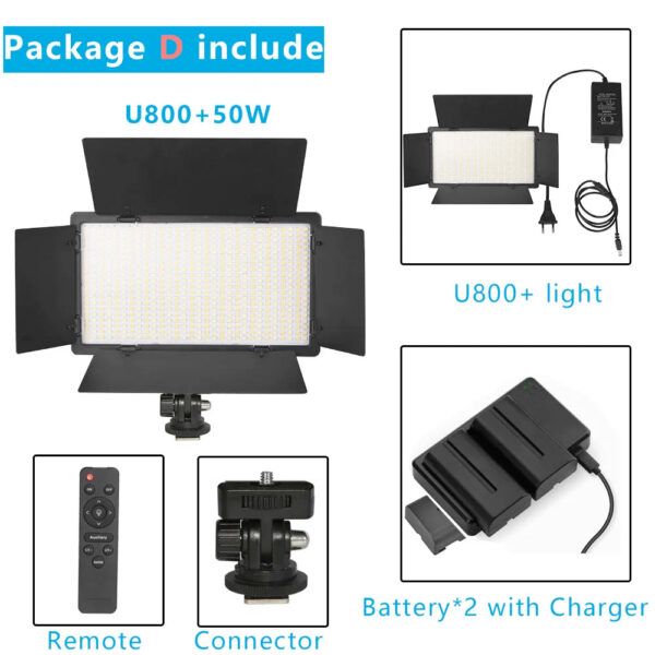 Nagnahz U800+ LED Video Light Photo Studio Lamp Bi-Color 2500K-8500k Dimmable with Tripod Stand Remote for Video Recording Para - Image 15