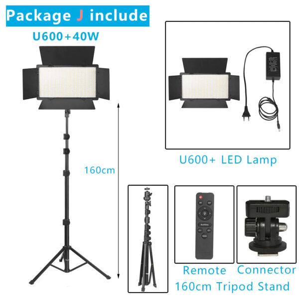 Nagnahz U800+ LED Video Light Photo Studio Lamp Bi-Color 2500K-8500k Dimmable with Tripod Stand Remote for Video Recording Para - Image 16