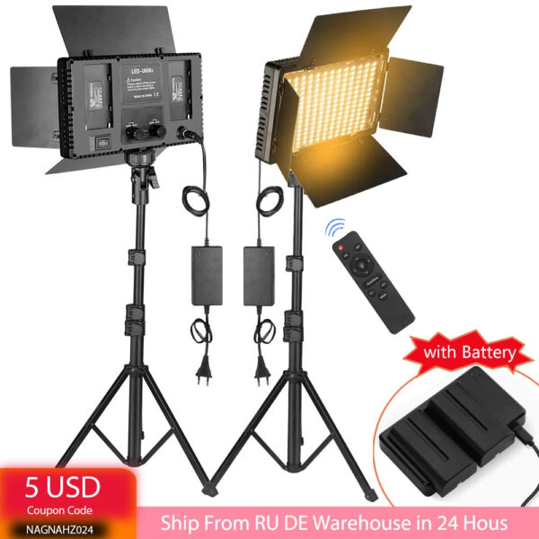Nagnahz U800+ LED Video Light Photo Studio Lamp Bi-Color 2500K-8500k Dimmable with Tripod Stand Remote for Video Recording Para - Image 3
