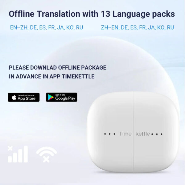 TimeKettle M3 Language Simultaneous Translator Headset Business Interpretation Earphone Travel Voice Translation Earbuds - Image 5