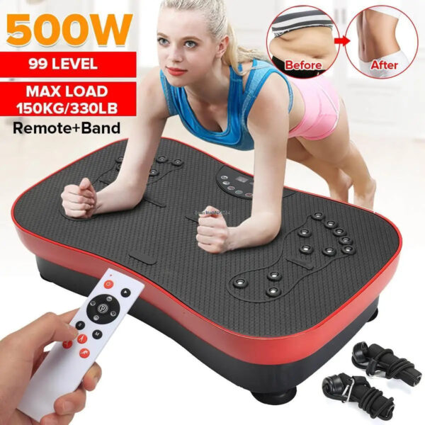 500W Vibration Exercise Platform - Body Fitness Massager with Remote (220V) - Image 2